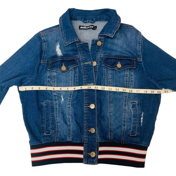 Dollhouse Denim Jacket Sz. L Retro Sportswear - Picture 9 of 12